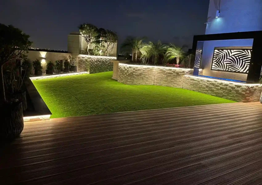 Natural Grass Installation by Backyard landscape in dubai